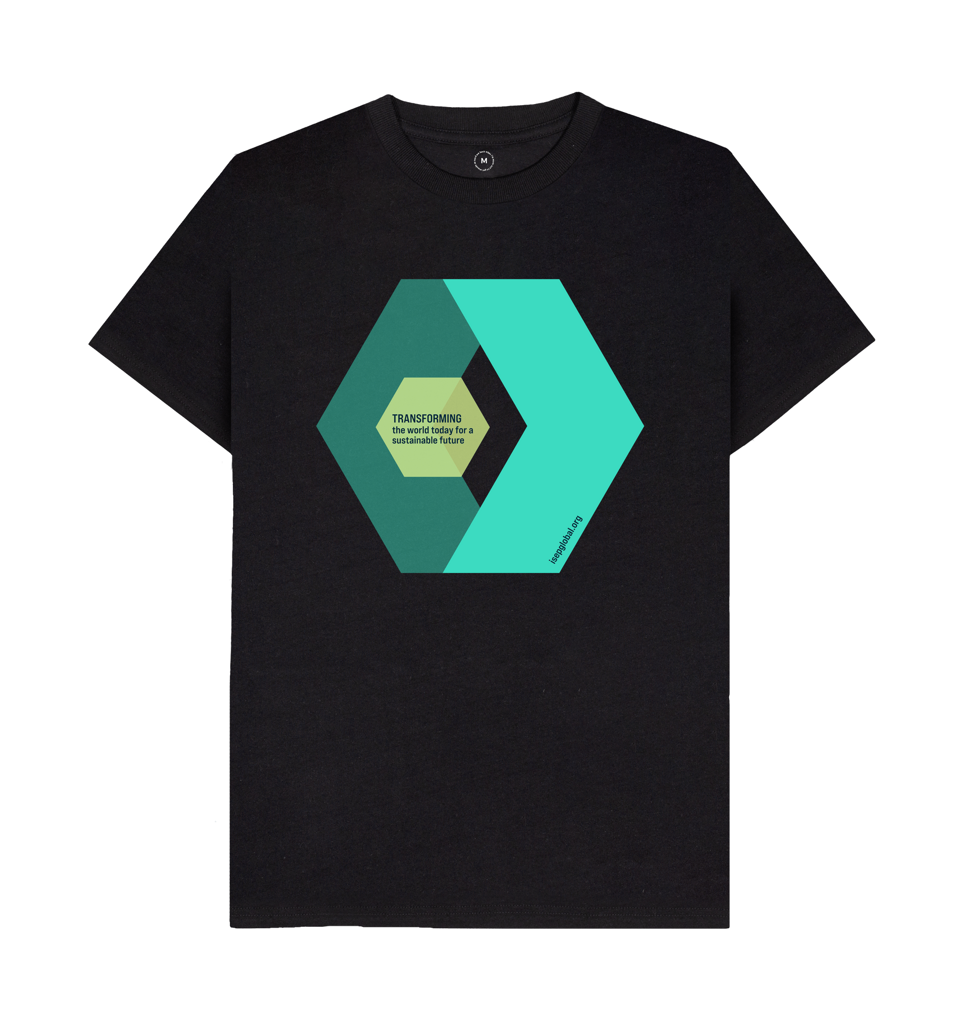 Black Recycled Printed T-Shirt Front