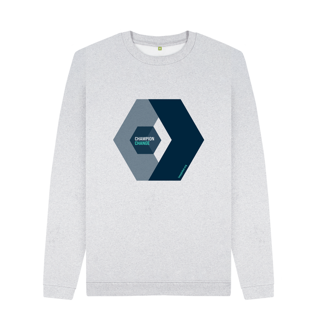 Grey Recycled Printed Sweater Front