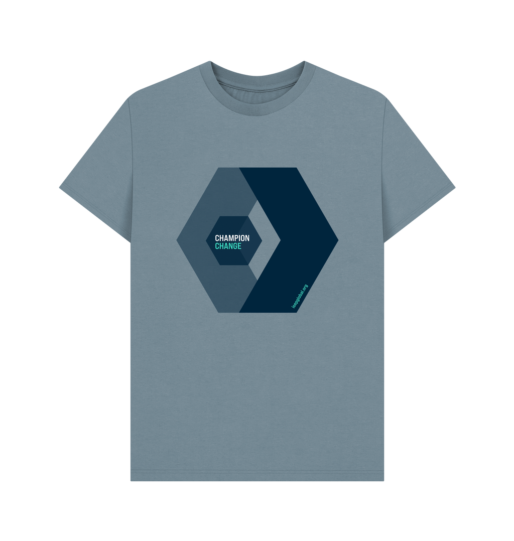 Stone Blue Printed T-shirt Front