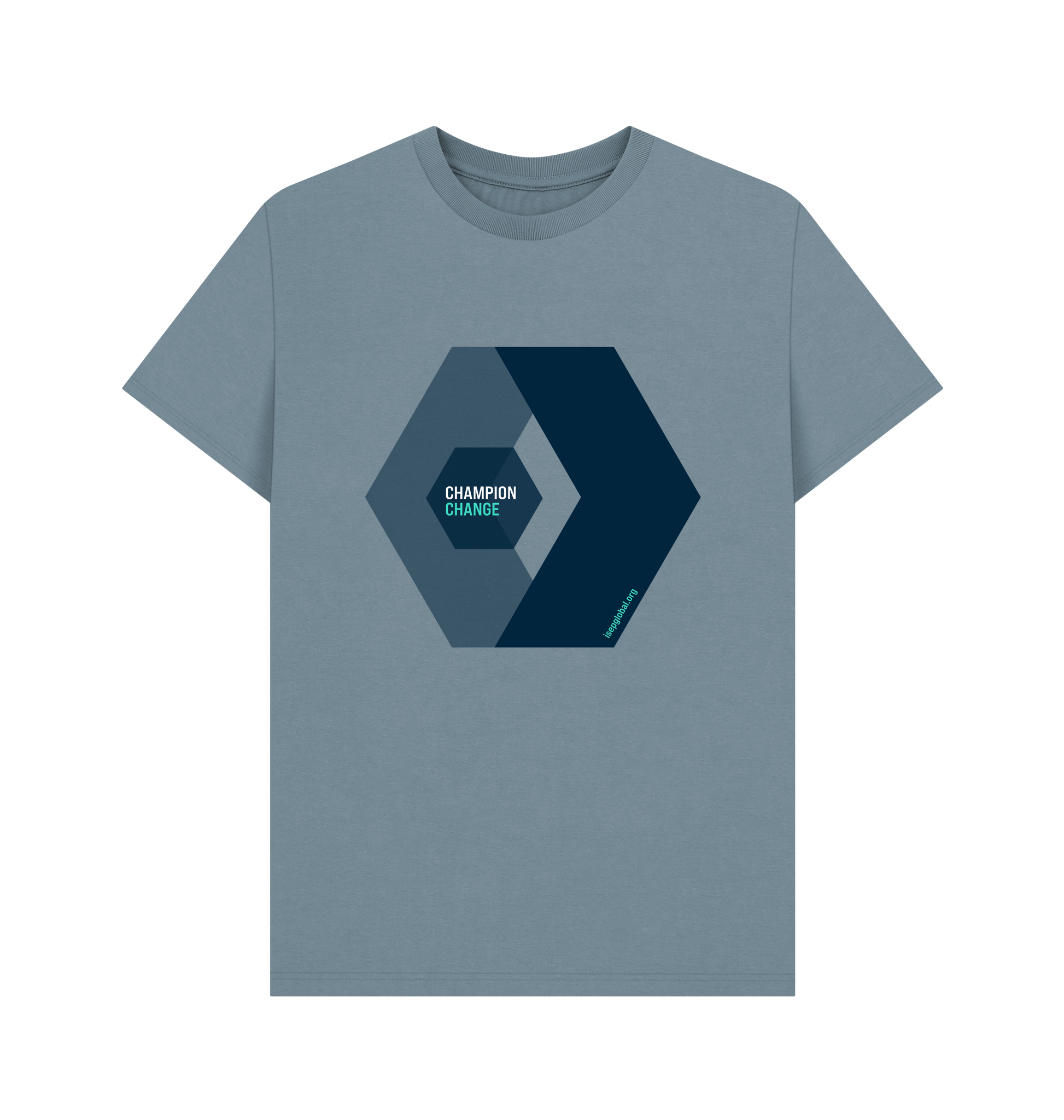 Stone Blue Printed T-shirt Front