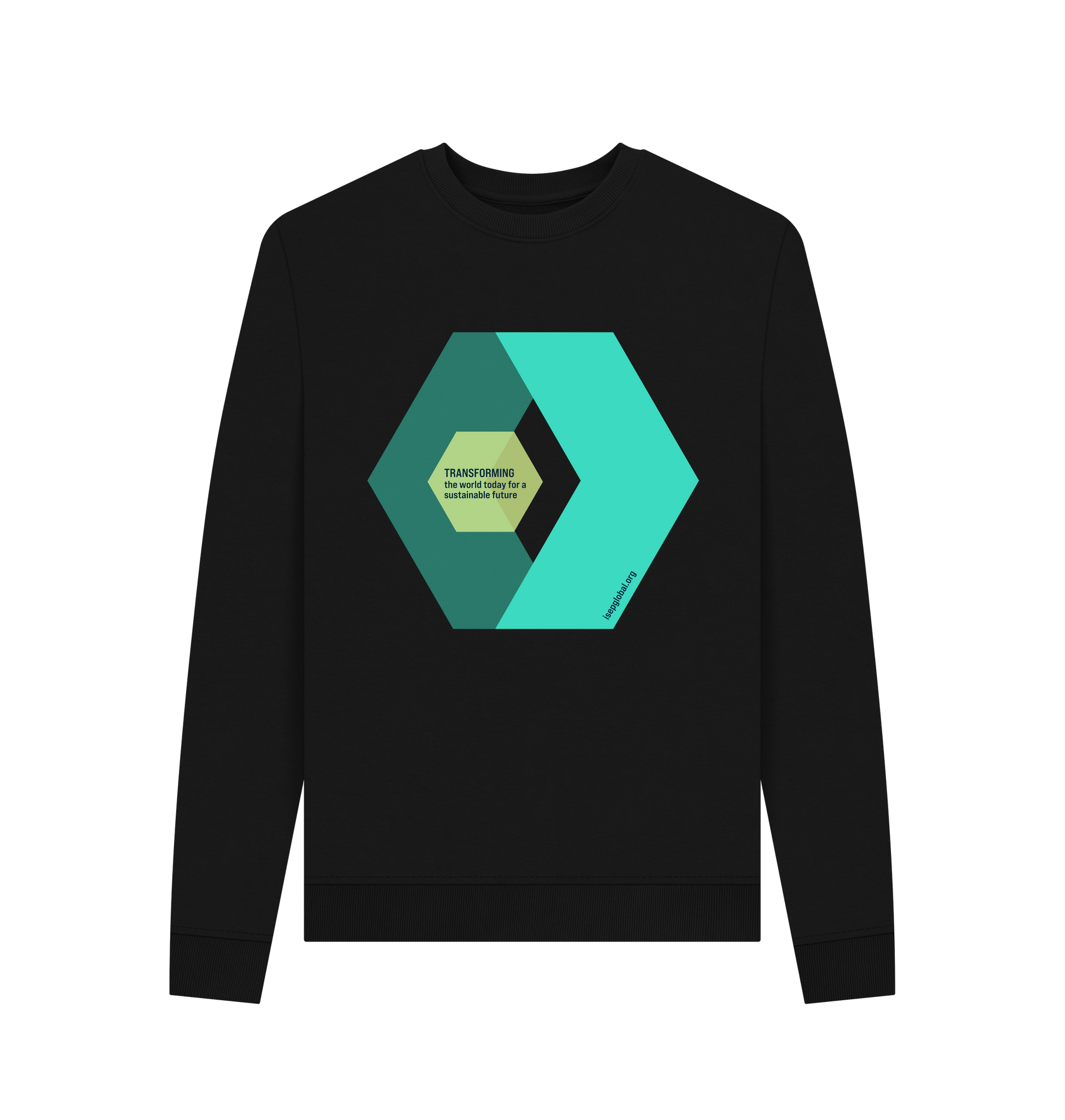Black Recycled Printed Sweater Front