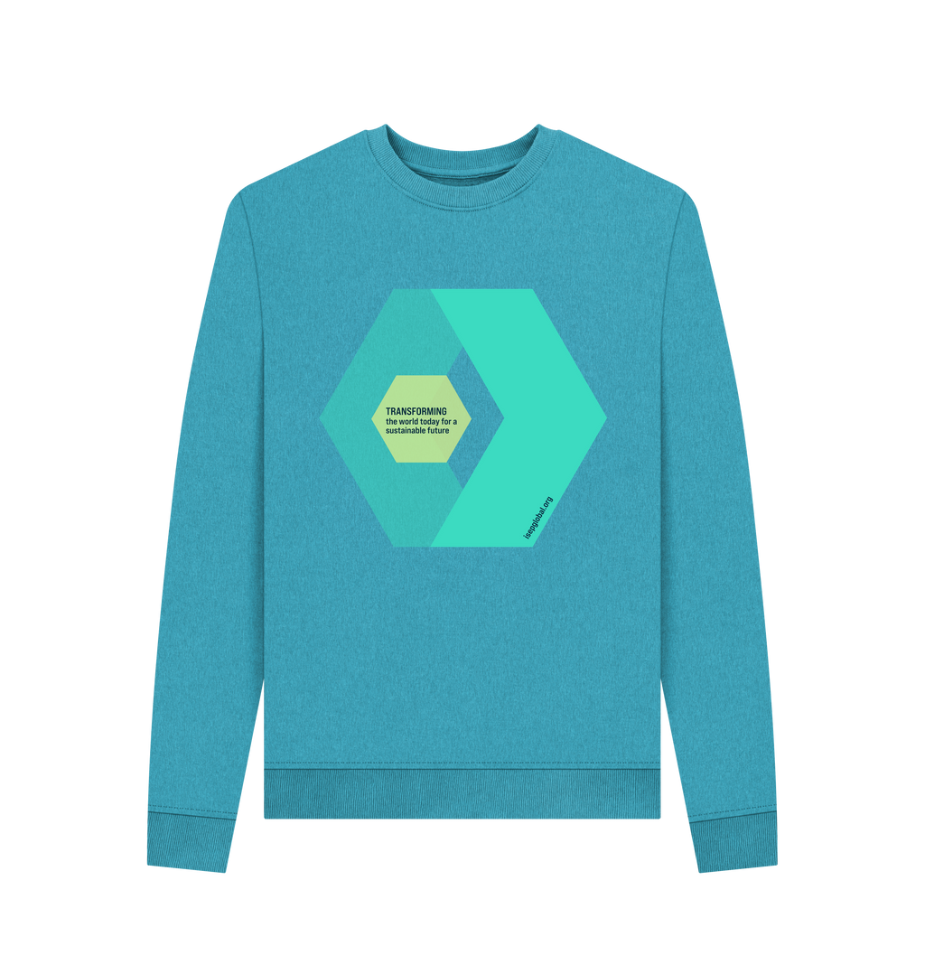 Ocean Blue Recycled Printed Sweater Front