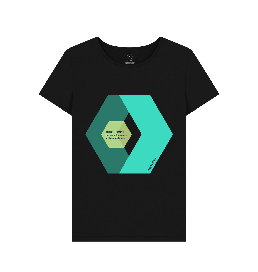Black Recycled Printed T-Shirt Front