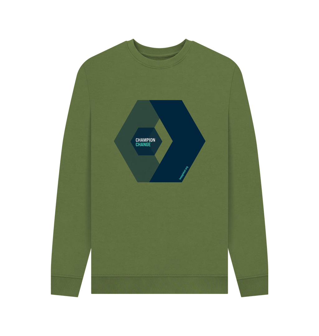 Khaki Printed Sweater Front