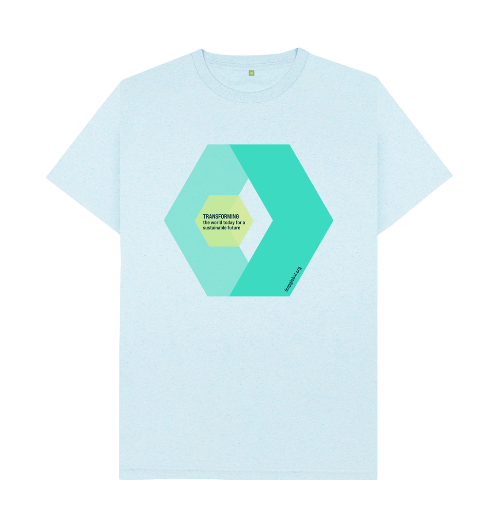 Light Blue Recycled Printed T-Shirt Front