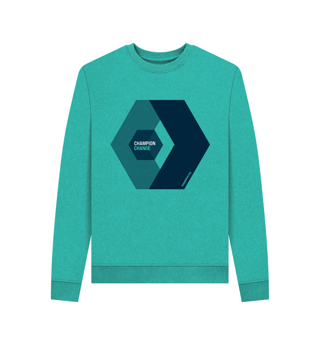 Seagrass Green Recycled Printed Sweater Front