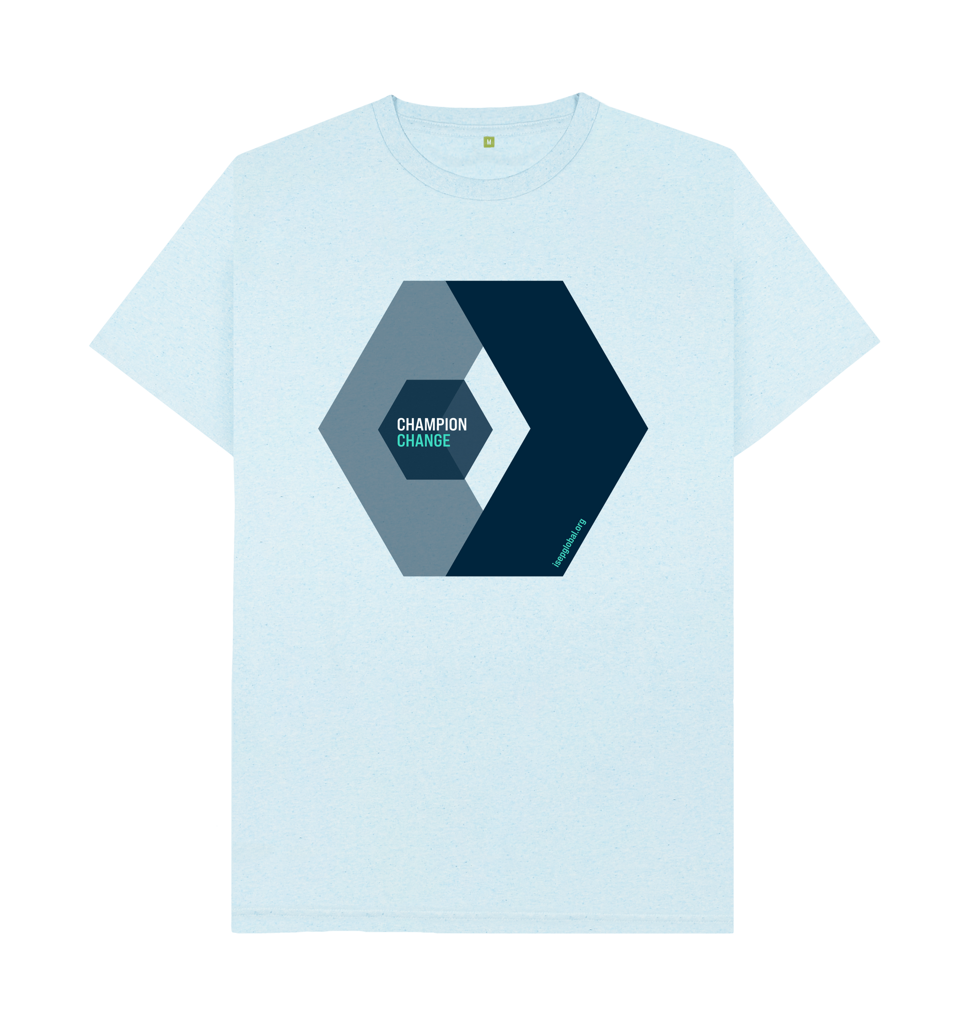 Light Blue Recycled Printed T-Shirt Front