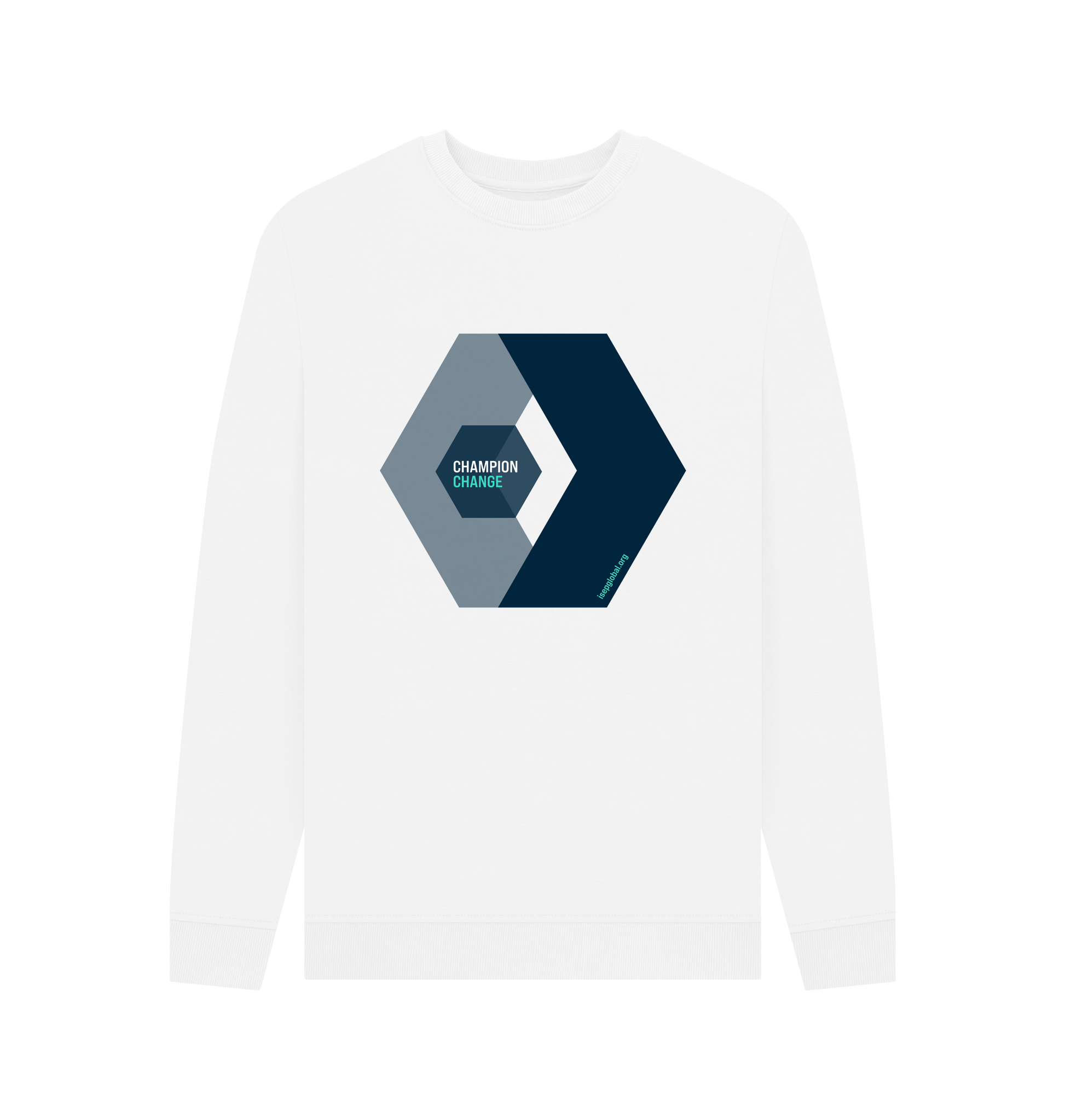 White Printed Sweater Front