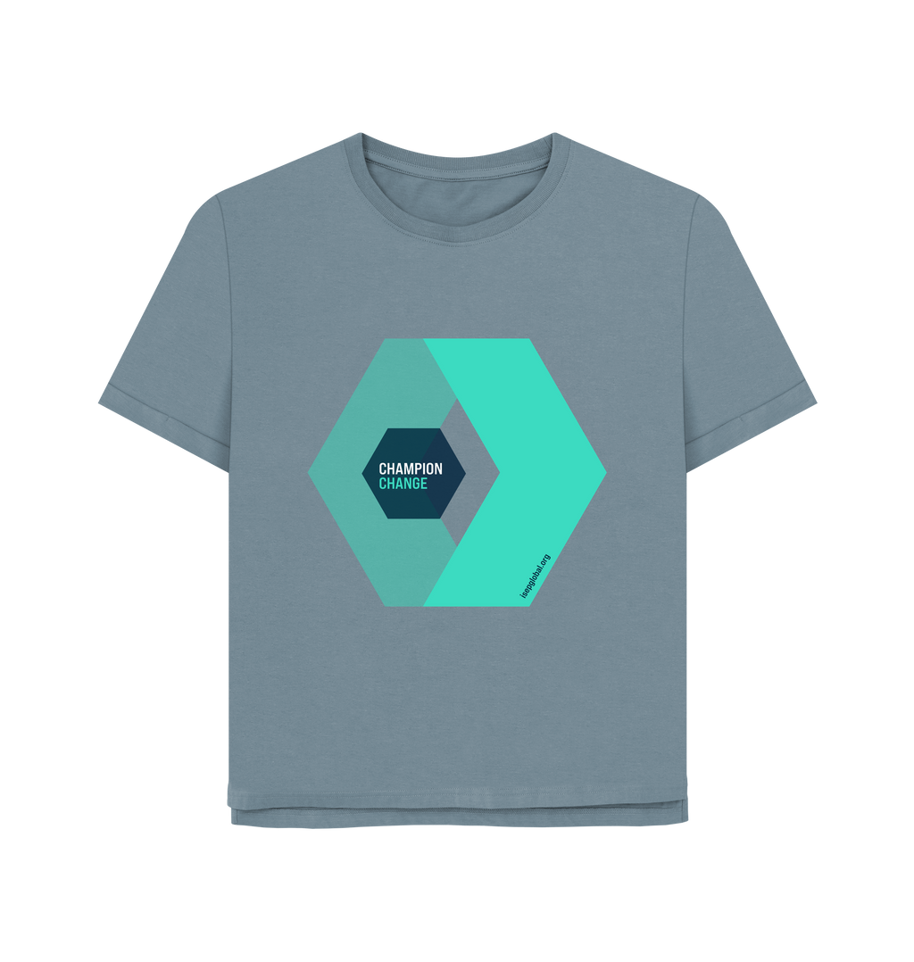 Stone Blue Printed T-shirt Front