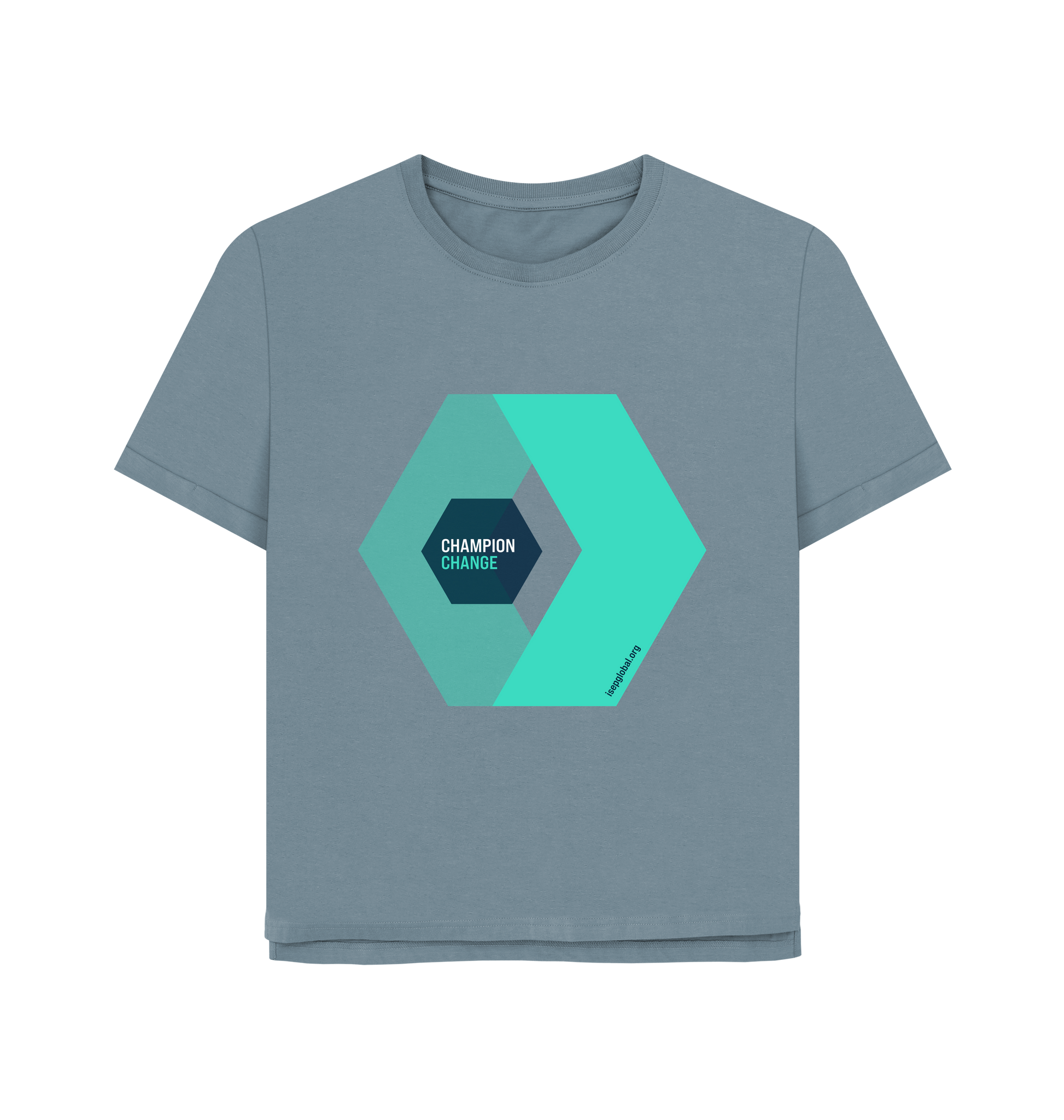 Stone Blue Printed T-shirt Front