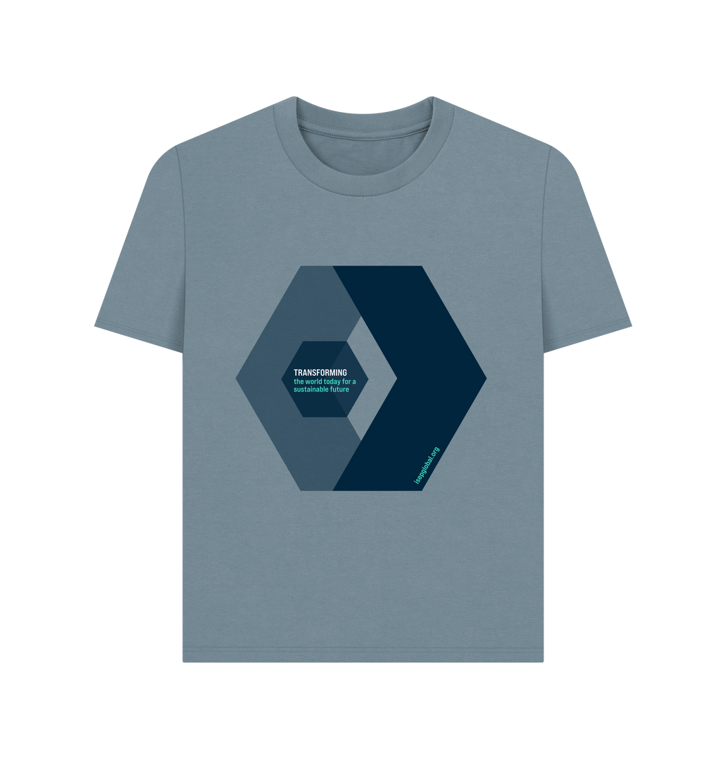 Stone Blue Printed T-shirt Front