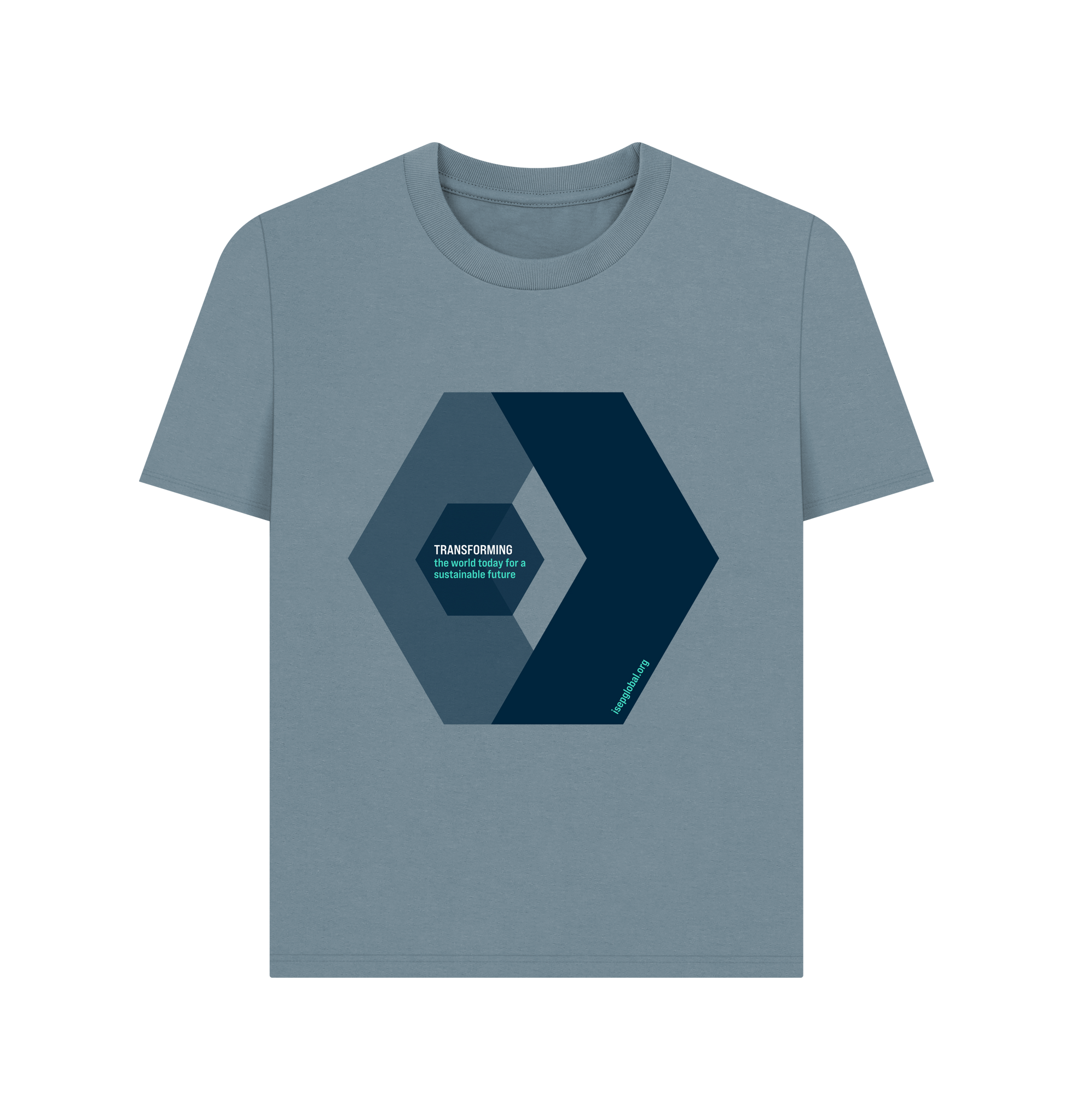 Stone Blue Printed T-shirt Front