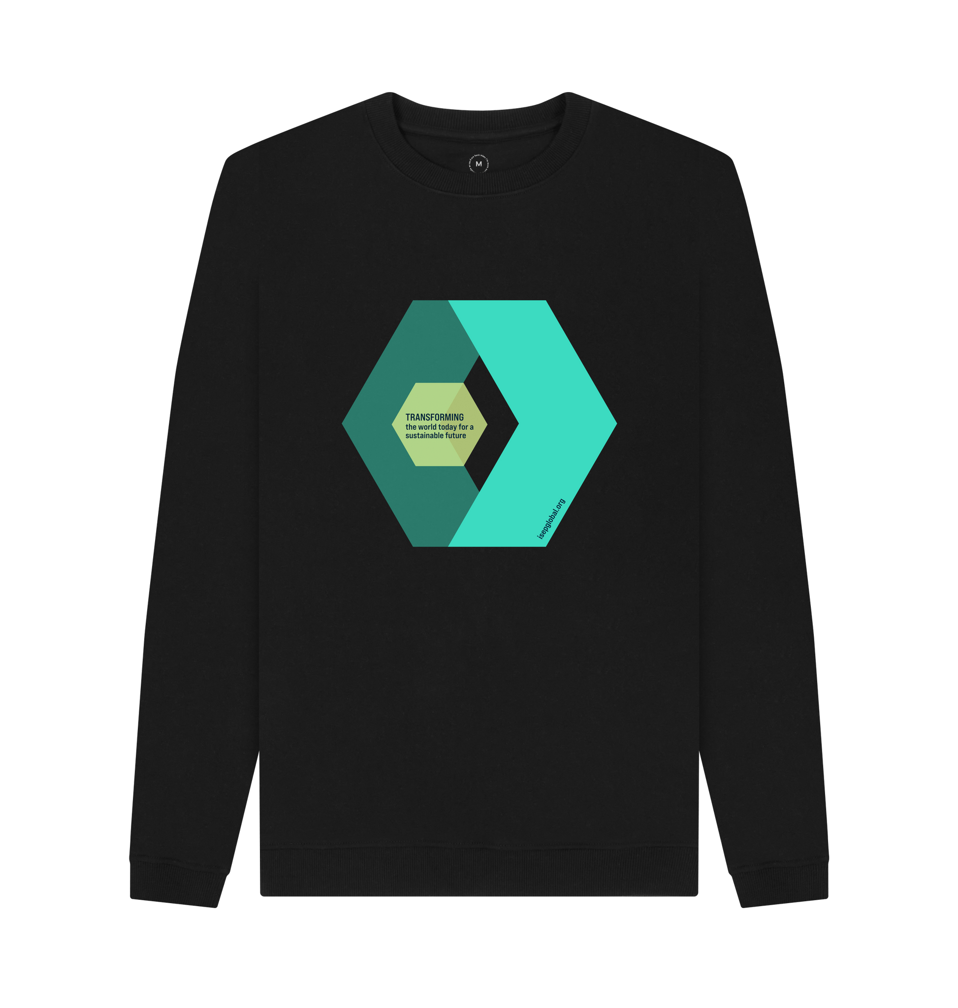 Black Recycled Printed Sweater Front